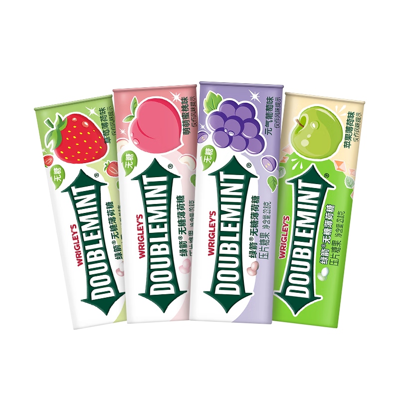 绿箭 无糖薄荷糖 约35粒23.8g*4瓶 清新口气糖 休闲零食【明星同款】