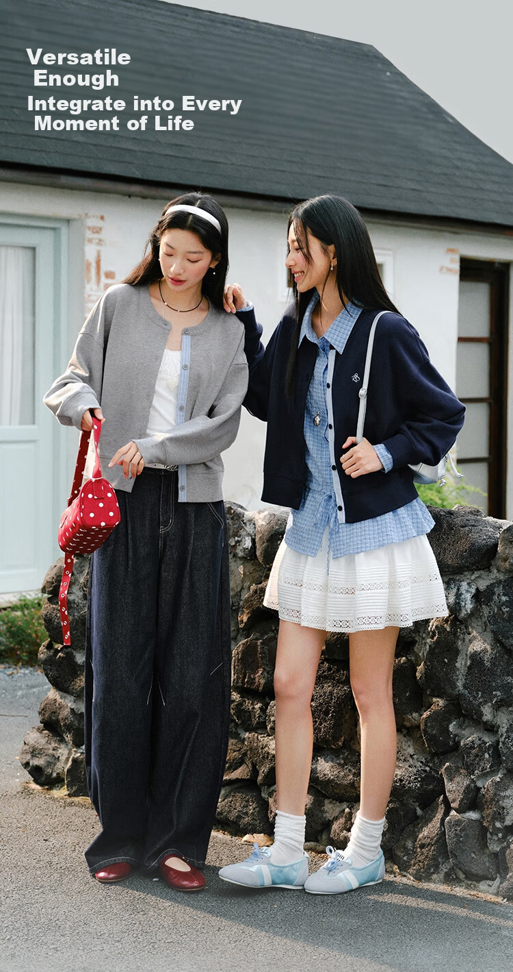 Semir Chen Xiaoyun Women's Spring Short Loose Drop Shoulder College Style Jacket 26 Commuter Jacket 109126108004 8