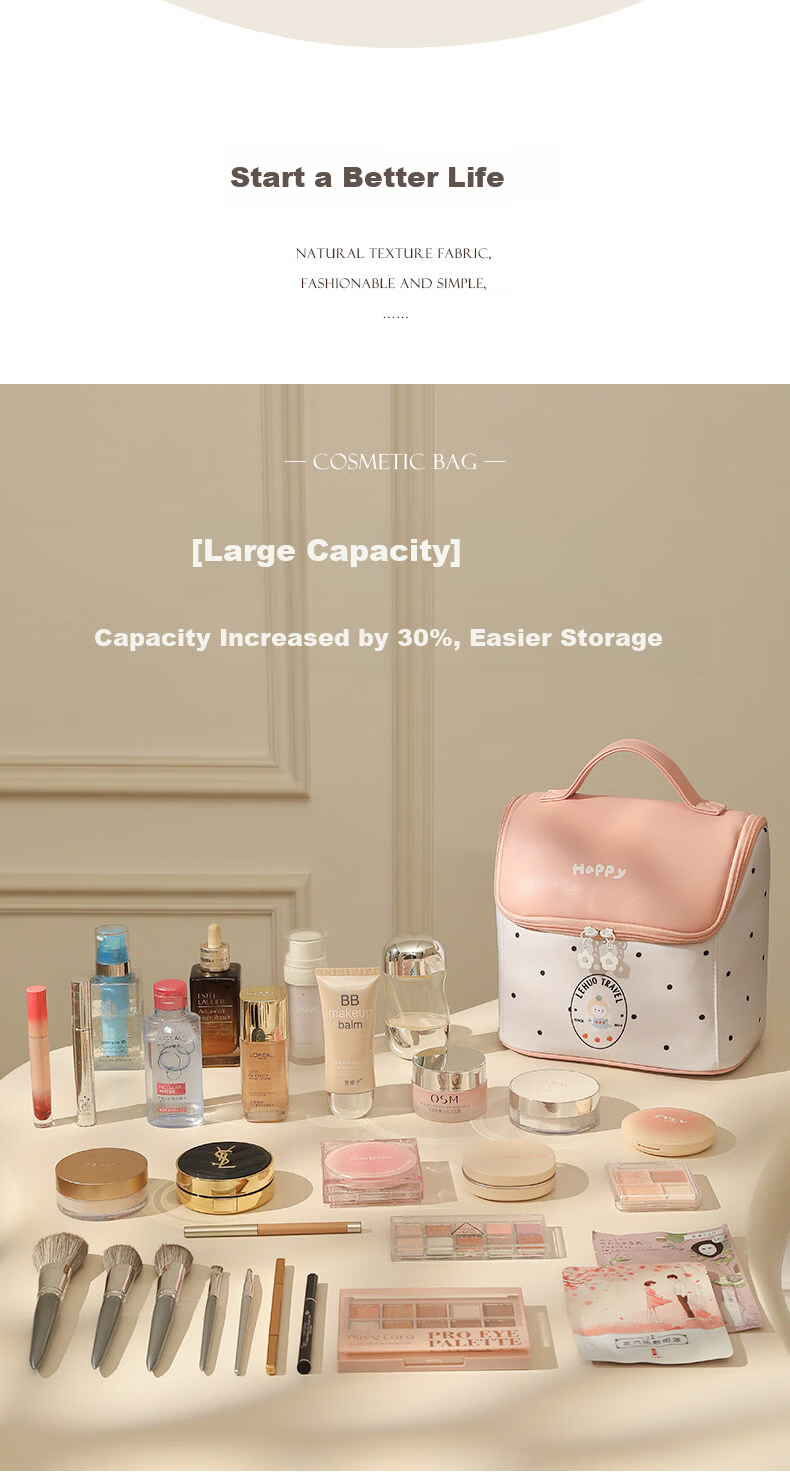 Right Away Large Capacity Makeup Bag for Women 2026 New High-Value Travel Portable Skincare Toiletry Organizer Pouch with Compartments 7
