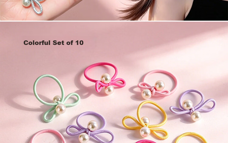 Princess Code Kids Hair Tie Girls High Elasticity Hair Band Baby Rubber Band Hair Rope for High Ponytail and Bun 3