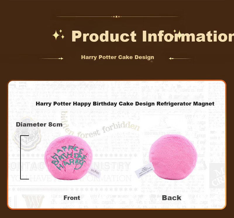 Haoqile Harry Potter Themed Birthday Gift for Girls Happy Birthday Cake Style Refrigerator Magnet 3