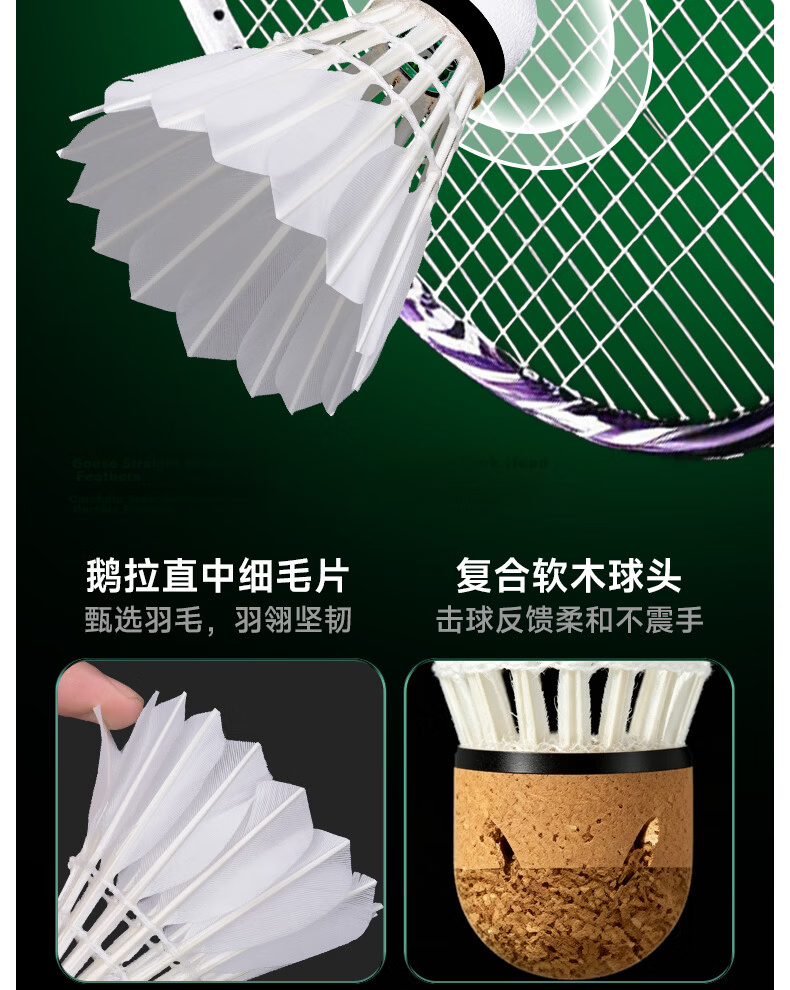 Xieyu S Series Suishuo Collaboration S8 High Durability Goose Feather 77-Speed Professional Training Competition Stable Windproof Badminton Shuttlecock 7