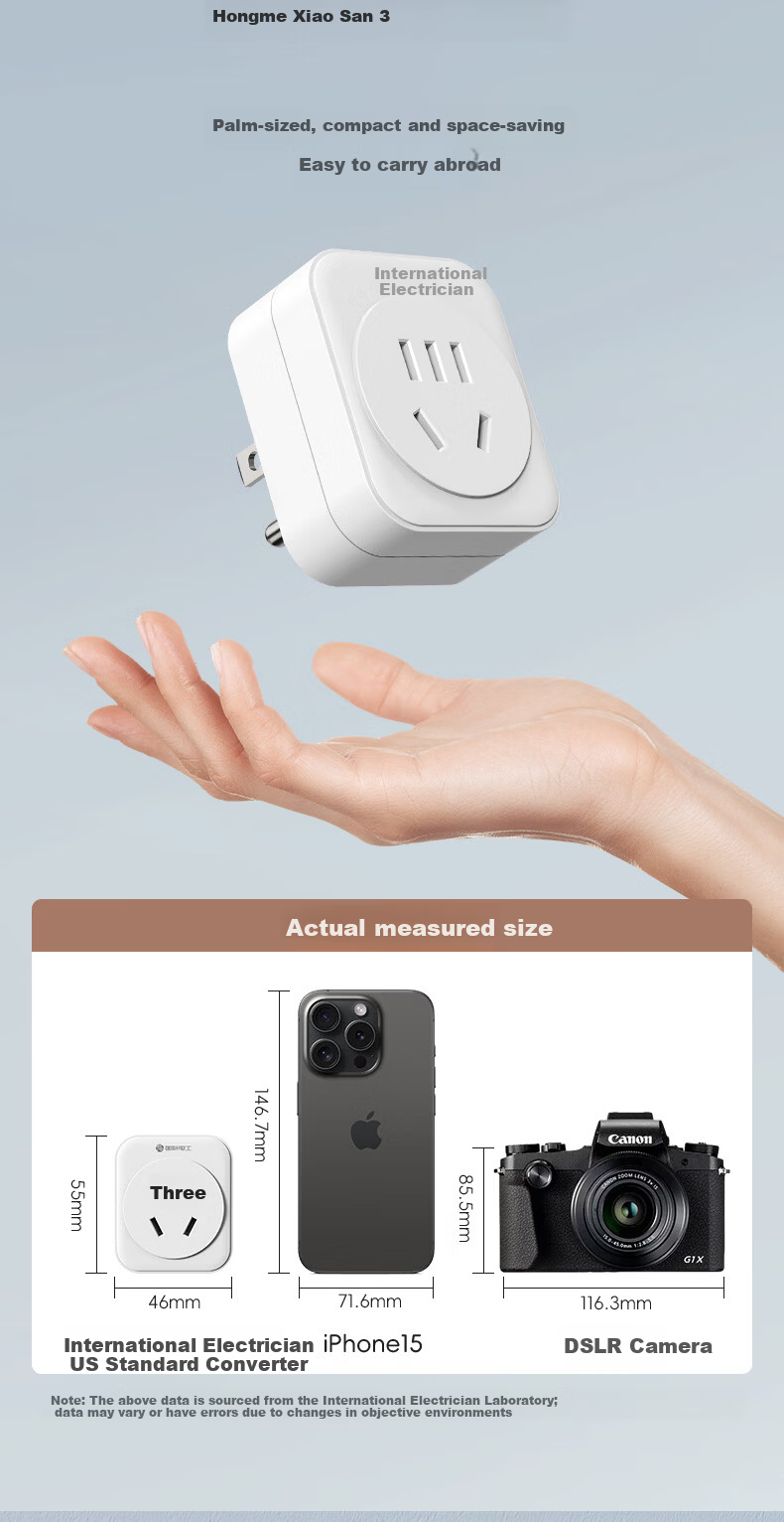 International Electrical American Standard Conversion Plug 2500W High Power Travel Socket Adapter Converter for USA Mexico Canada Philippines Colombia 7