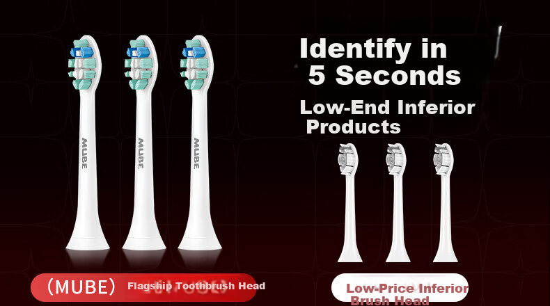 MUBE Compatible Philips Electric Toothbrush Heads for HX6063/67/96/5181/61/71 and HX3/5/6/7/8/9 Series 1