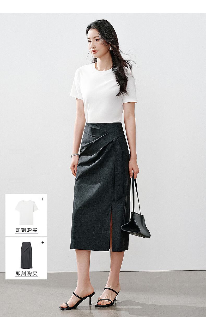 Yixiang Liying Lyocell Short Sleeve T-Shirt Women 2026 Spring New Shoulder Base Shirt Lavender Purple M 23