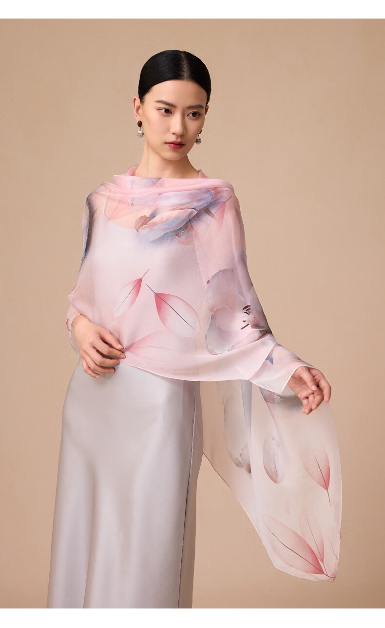 Hengyuanxiang 100% Mulberry Silk Scarf Women's Silk Summer Lightweight Office Shawl Wrap Mom Birthday Gift 15
