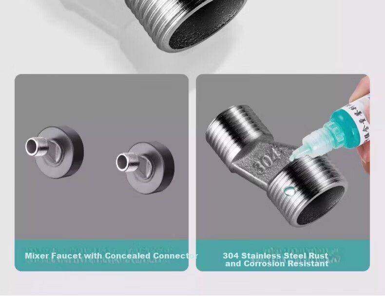 BOONEN Shower Mixer Valve Hot and Cold Water Faucet Dual Control Triple Bathroom Shower Switch Two-in-One Shower Faucet 9