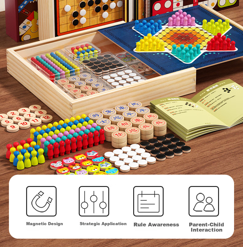 Fuhai Magnetic 40-in-1 Flying Chess and Gomoku Educational Toy for Kids Ages 5-10 Birthday Children's Day Gift 2