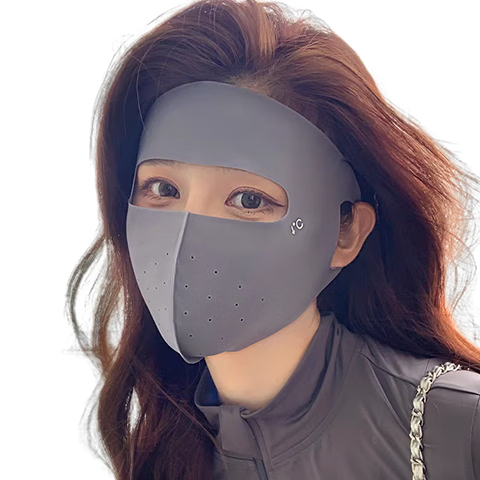 FitonTon Neck Protection Sunproof Face Bikini for Women Ice Silk Thin Full Face Protective UV Shielding Sunshade Mask for Driving