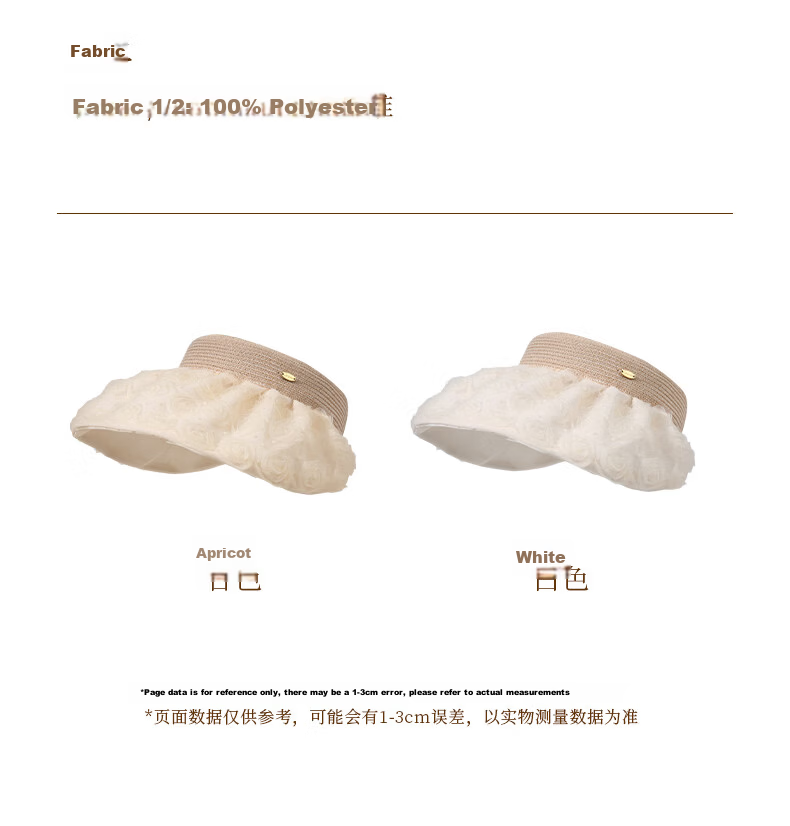 CACUSS Large Brim Shell Open-Top Hat for Women Summer Outdoor Face-Slimming Sun Hat Vacation Style White 8