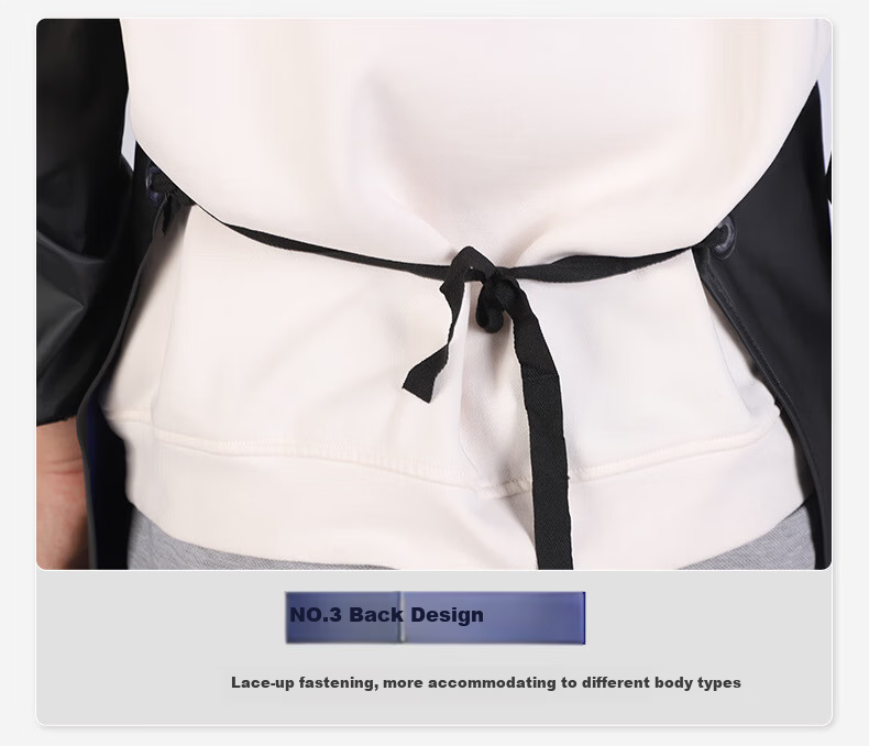BAIGE Waterproof Apron Thickened Oil-Resistant Acid-Base Resistant PVC Double-Layer Composite Black and Red Sleeveless CW211492 7