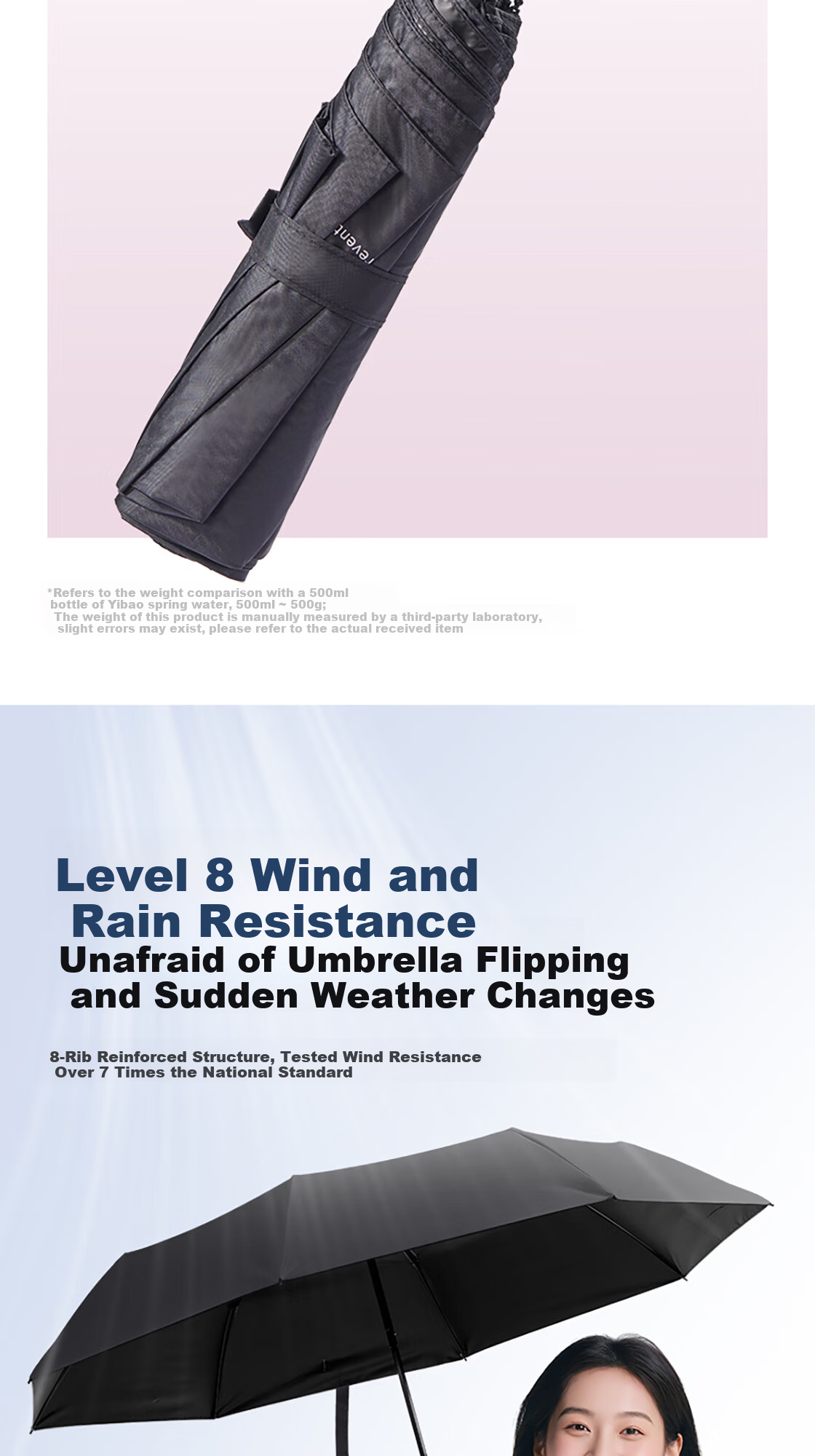 MINISO Titanium Silver Series UV Protection Three-Fold Umbrella Purple 3