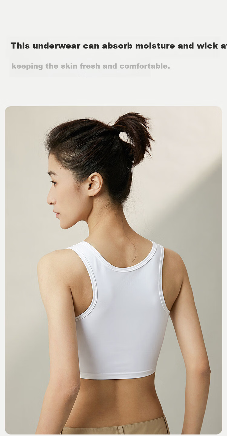 Caramella Sports Bra Spring Shockproof Vest Women's Chest Wrap Shaping Large Chest Minimizer Shapewear Student Cosplay Chest Binder 9