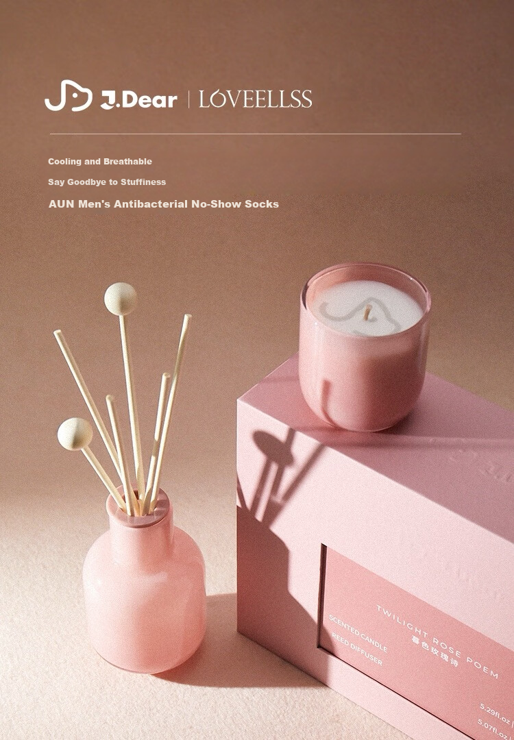 LOVEELLSS xJDear Scented Candle Birthday Gift for Girlfriend Gift Box Twilight Rose Poem 2