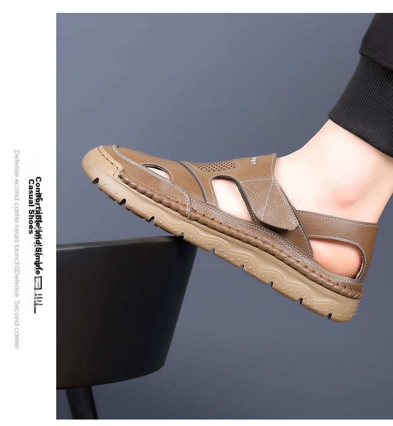 Jingzhenlianggong New Casual Sandals High-Grade Ultra-Soft Men's Breathable Sandals Wear-Resistant Non-Slip Yellow [Classic Model] Size 42 29
