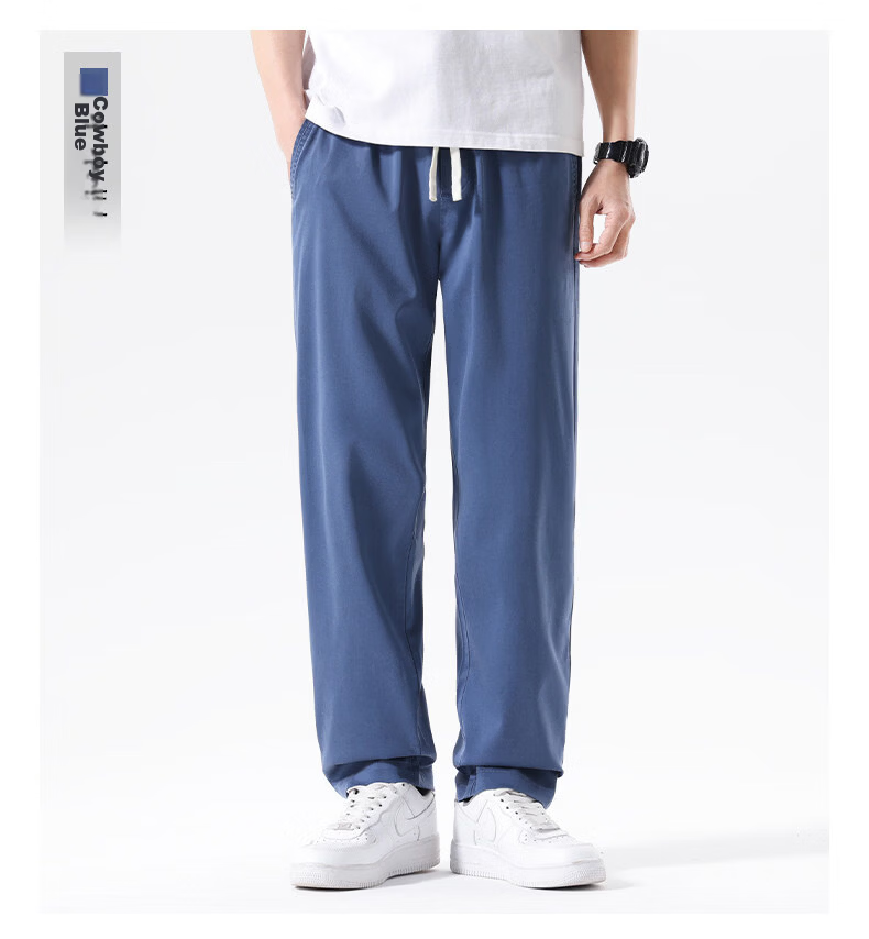Fingercroxx IT American Vintage Casual Men's Summer Lightweight Lyocell Simple Loose Pants Modern Gray 29 15