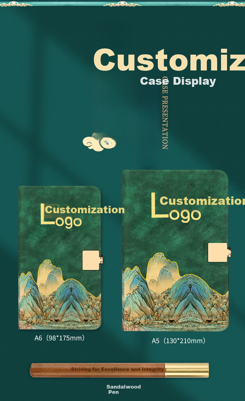 Wen'ao A5 Notebook Cultural Creative Gift Box New Chinese Style Business Journal School Gift Corporate Office Stationery Diary Souvenir Future Promising 2