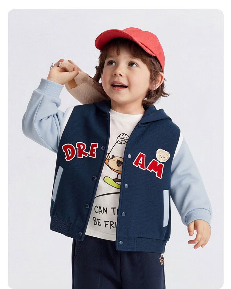 BALABALA Children's Clothing, Baby Outerwear for Boys And Girls, Infant Top, 2026 New Style, Kids Autumn Wear, Loose Soft Hooded Jacket 20
