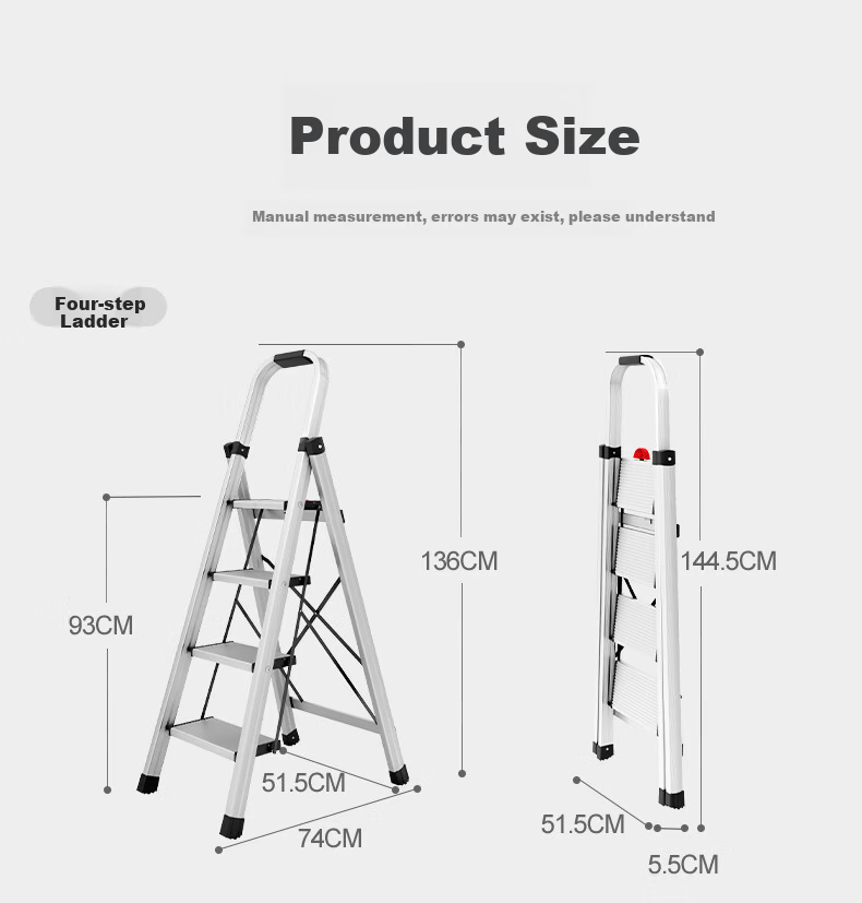 Aopeng Aluminum Alloy Household Folding Step Ladder Six-Step Lockable Thickened Climbing Ladder 17