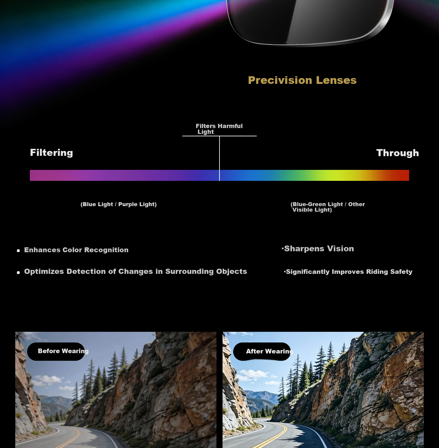 CAPONI Cycling Polarized Photochromic Sunglasses UV Protection Sports Mountain Running Day and Night Use 9