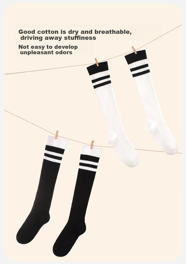 Jiusuiban Children's Long Tube Socks Girls Thin Soft Cotton Feel School Style High Tube Calf Socks Middle School Student Campus Versatile Mid Tube Socks 6