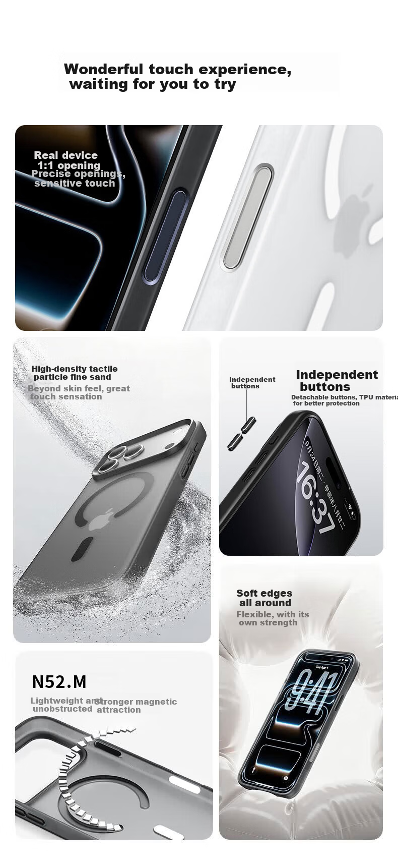 Xuanka [Frosted Skin-Friendly | Strong Magnetic] Compatible with Apple 18/17 Pro Max Phone Case, Universal IPhone 18 Pro Max Protective Cover, Ultra-Thin Full Protection Shockproof Black 3