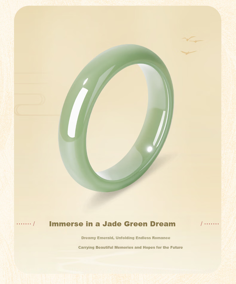 Lao Feng Xiang Quartz Jade Bangle Women's Elegant Wide Green Jade Bracelet Birthday Anniversary Gift for Girlfriend Wife 4