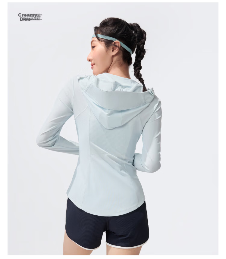 Beneunder Cooling Slim Fit Sports Sun Protection Jacket for Women AL90024 Outdoor UV Protection Breathable Quick-Dry Cold Tea Gray S 33