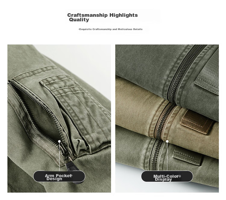 JEEP Men's Jacket Spring Autumn Trendy Workwear Cotton Short Casual Versatile Gray Green 2XL 6