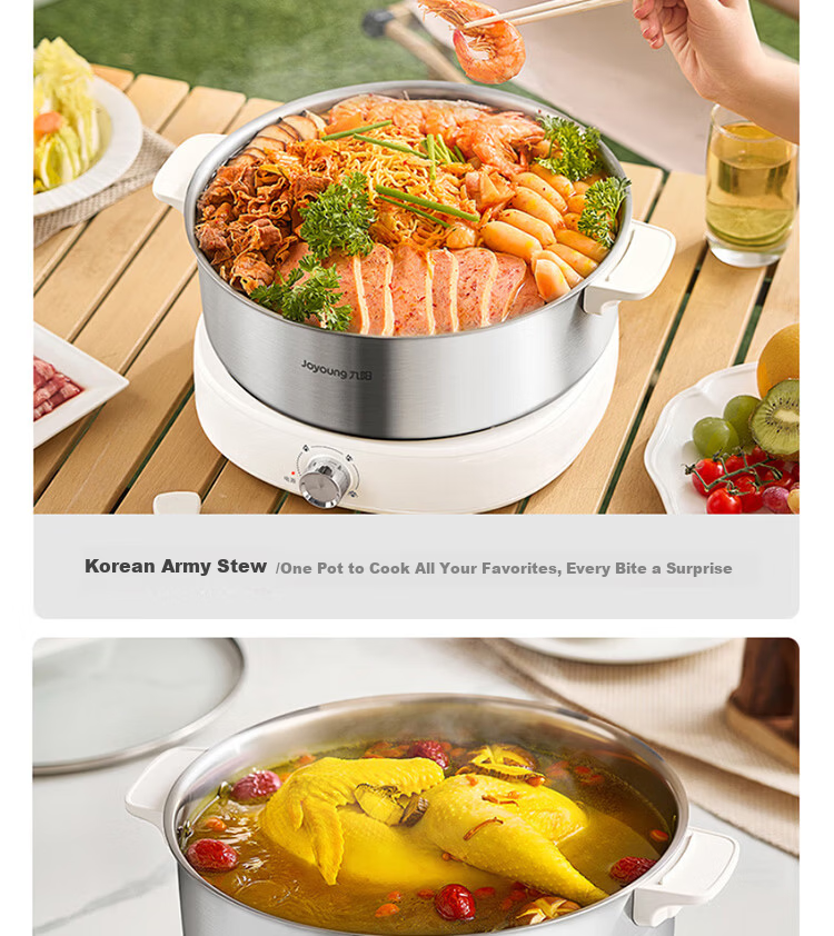 Joyoung 6L Multifunctional Electric Hot Pot 2200W High Power Non-Stick Detachable Stainless Steel Steamer HG60-GN64 19