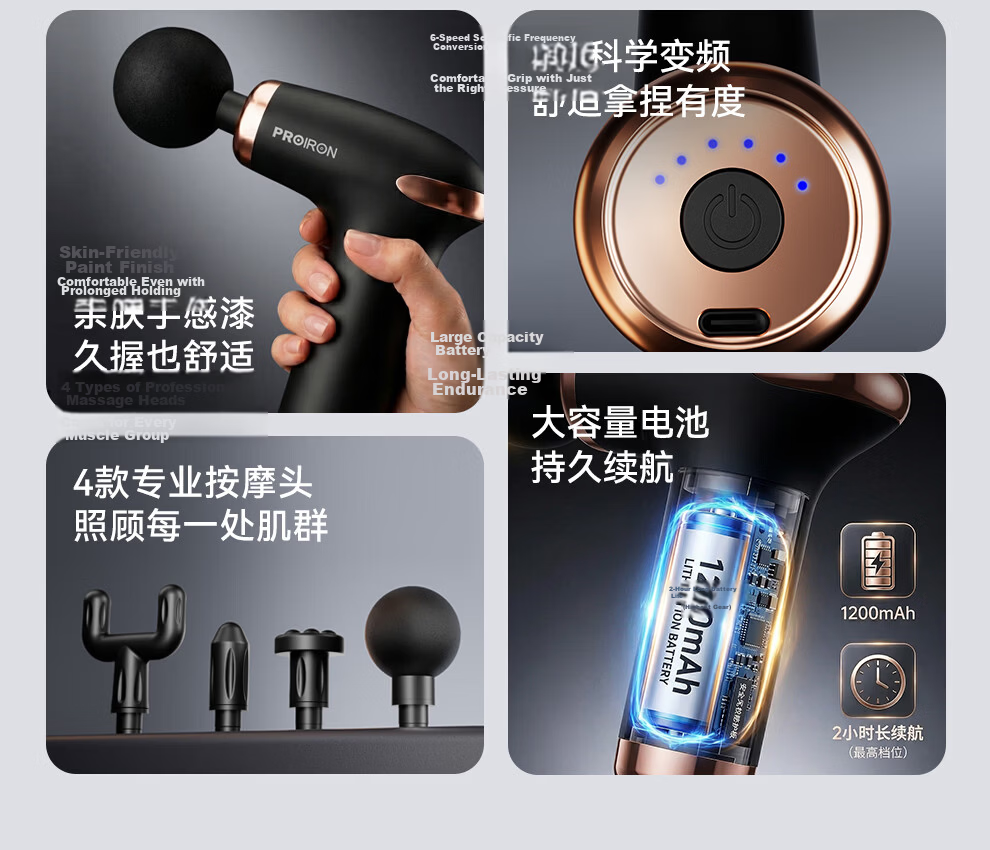 PROIRON Puliai Fascia Gun Massager Shoulder Neck Waist Back Massager Mini Portable Gift for Parents Mother's Day Valentine's Day Qixi Festival Birthday 3