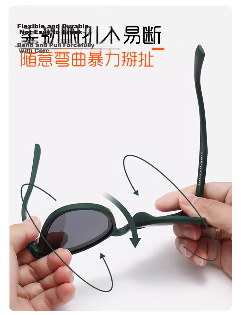 Kousu Kids Polarized Silicone Sunglasses UV Protection Fashion Dark Green 4
