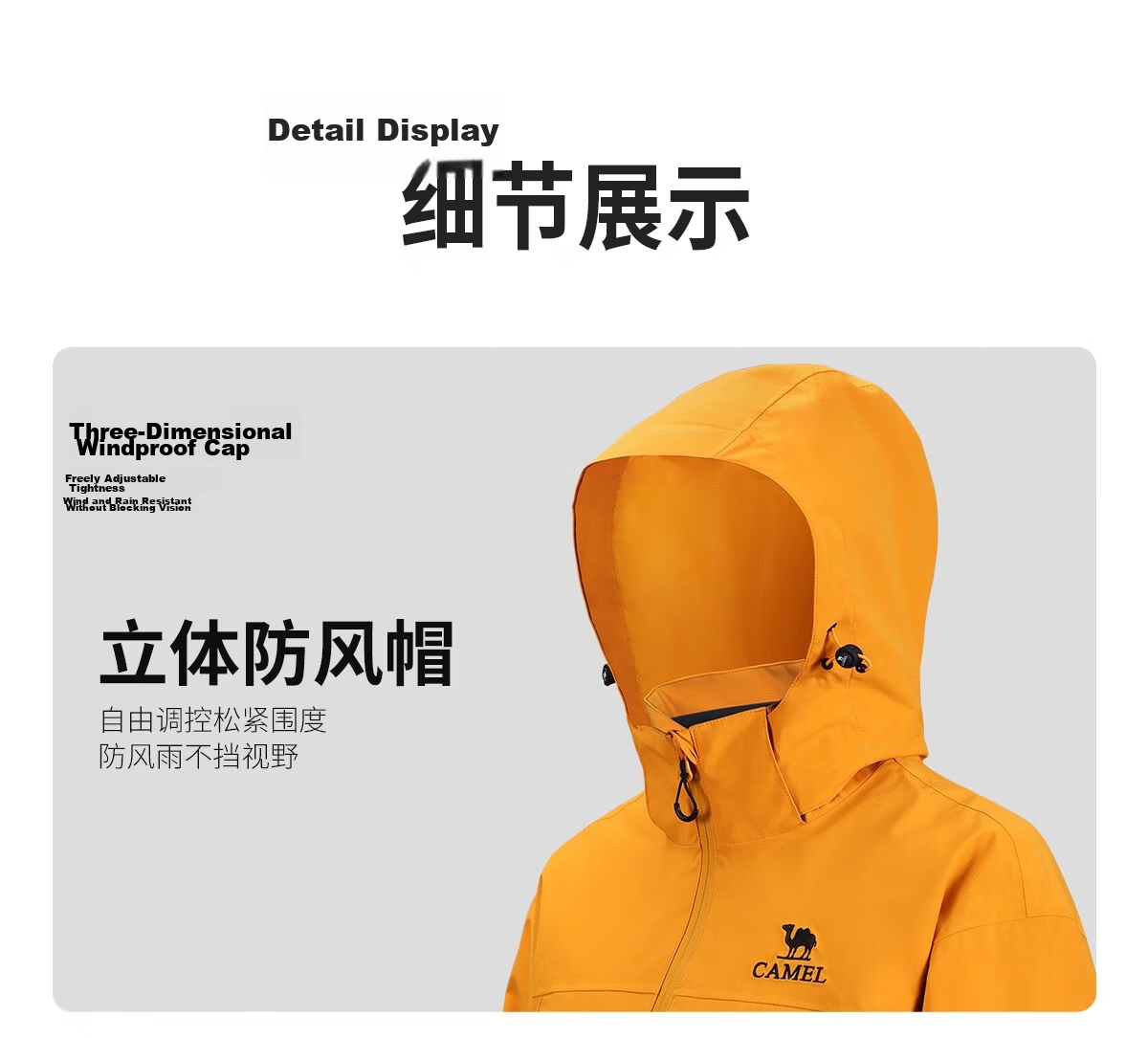 CAMEL Women's Short Outdoor Jacket 3-in-1 Fleece Liner Water-Resistant Windproof Coat 30
