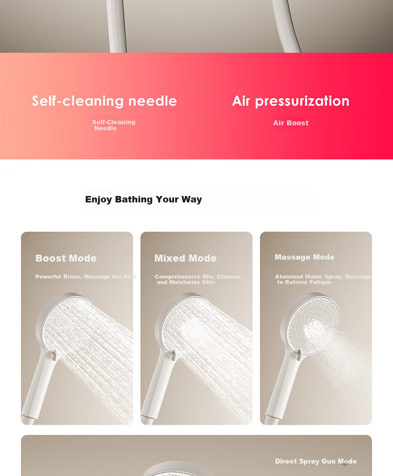 Mona Lisa Shower Set Small Apartment Digital Display Adjustable Full Copper Bathroom Simple Pressurized Piano Shower M13 Milk White 19