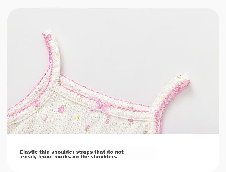 Balabala Baby Vest Set Summer Air-Conditioned Clothing Children's Pajamas Toddler Girls' Homewear Sleeveless Camisole 4