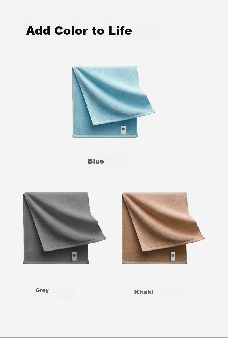 Zui Shenghuo Pure Cotton Towel 2-Pack Xinjiang Long-Staple Cotton Face Towels Absorbent Large Towels Khaki Gray 7