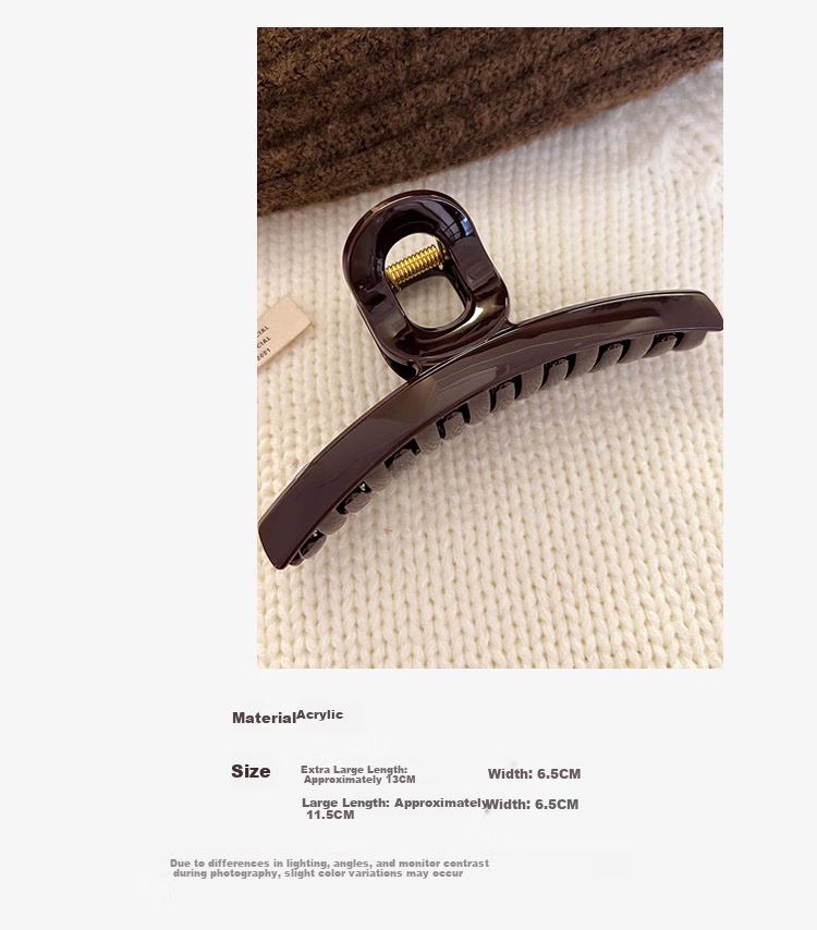 Idair Premium Chocolate Brown Large Straight Hair Clip Shark Clip 2026 New Women's Hairpin Birthday Gift 2