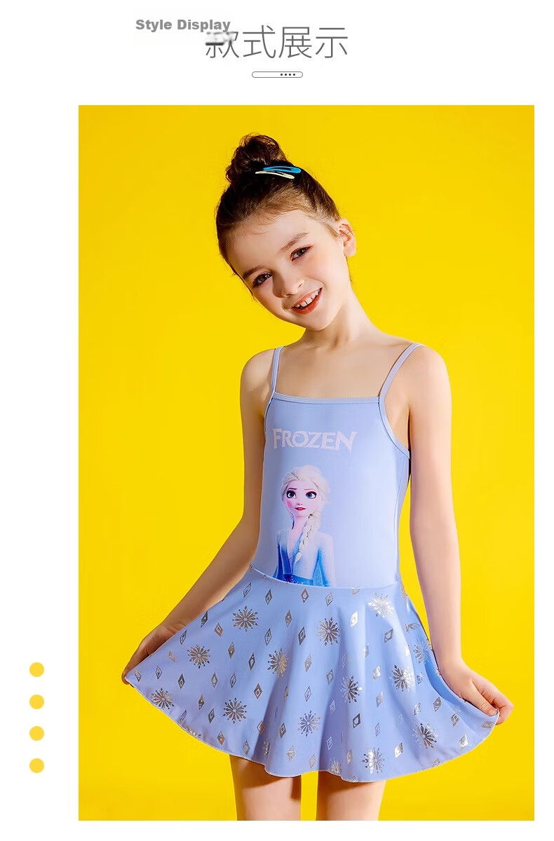 Disney Elsa Princess Girls' Swimsuit Toddler Baby Summer Princess One-Piece Swimwear Children 11