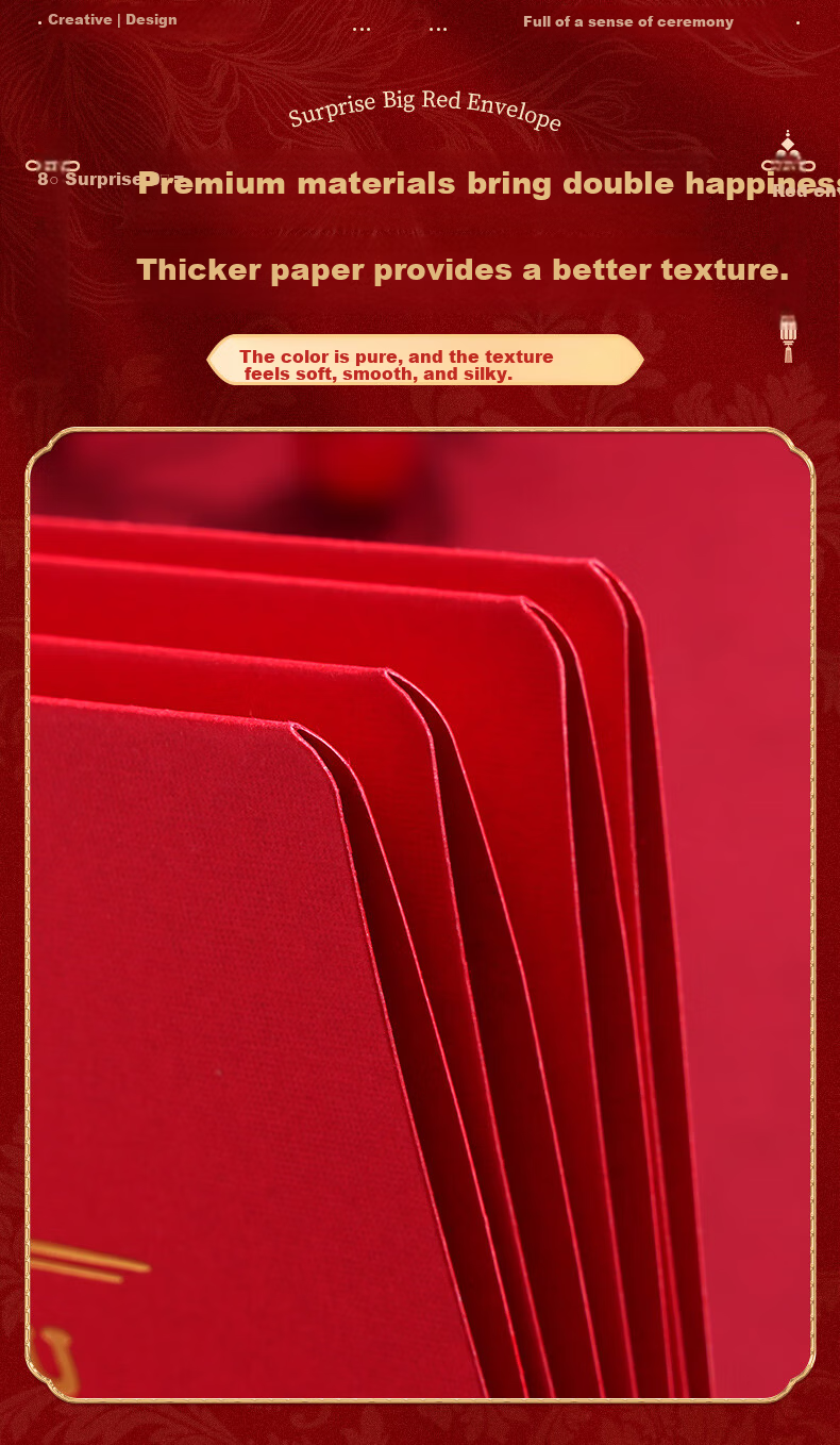 New New Fine Art Birthday Red Envelope for Parents Gift Red Packet Ang Pao Set of 2 3
