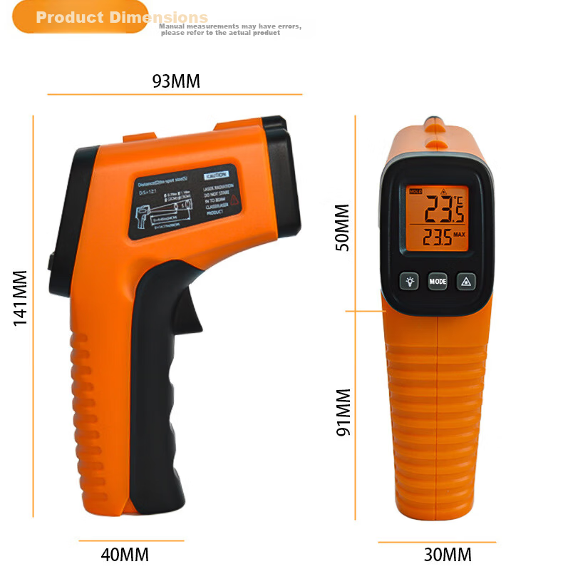 Pading Infrared Thermometer Industrial High-Precision Temperature Gun for Water, Oil, and Kitchen Baking Temperature Measurement 11
