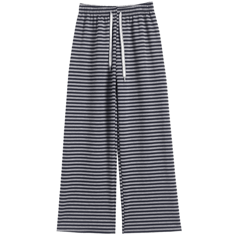 Demana Free Pressure Zero Pants Summer Lazy Colorblock Striped Wide-Leg Elastic Waist Draped Loose Slimming Women's Casual Pants
