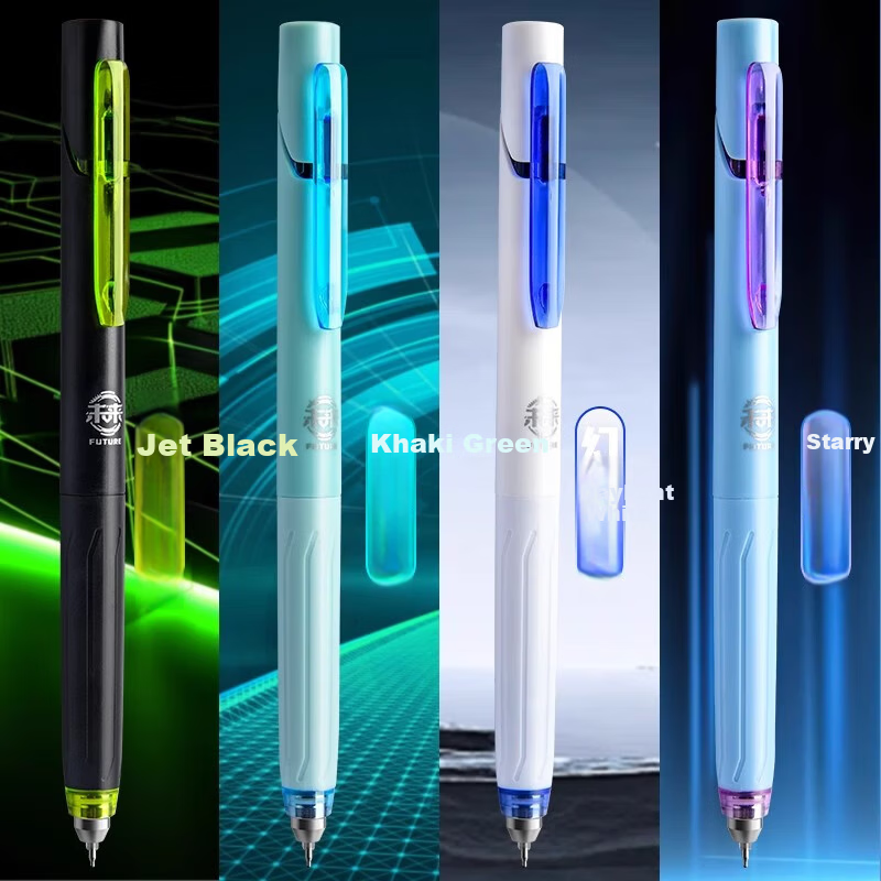 Xiaobaidian Phantom Silent Click 0.5mm Neutral Pen Student Exam Brush Pen Low Center of Gravity Black Pen High-Value Water-Based Quick-Dry Carbon Ballpoint Pen SG729 White Barrel