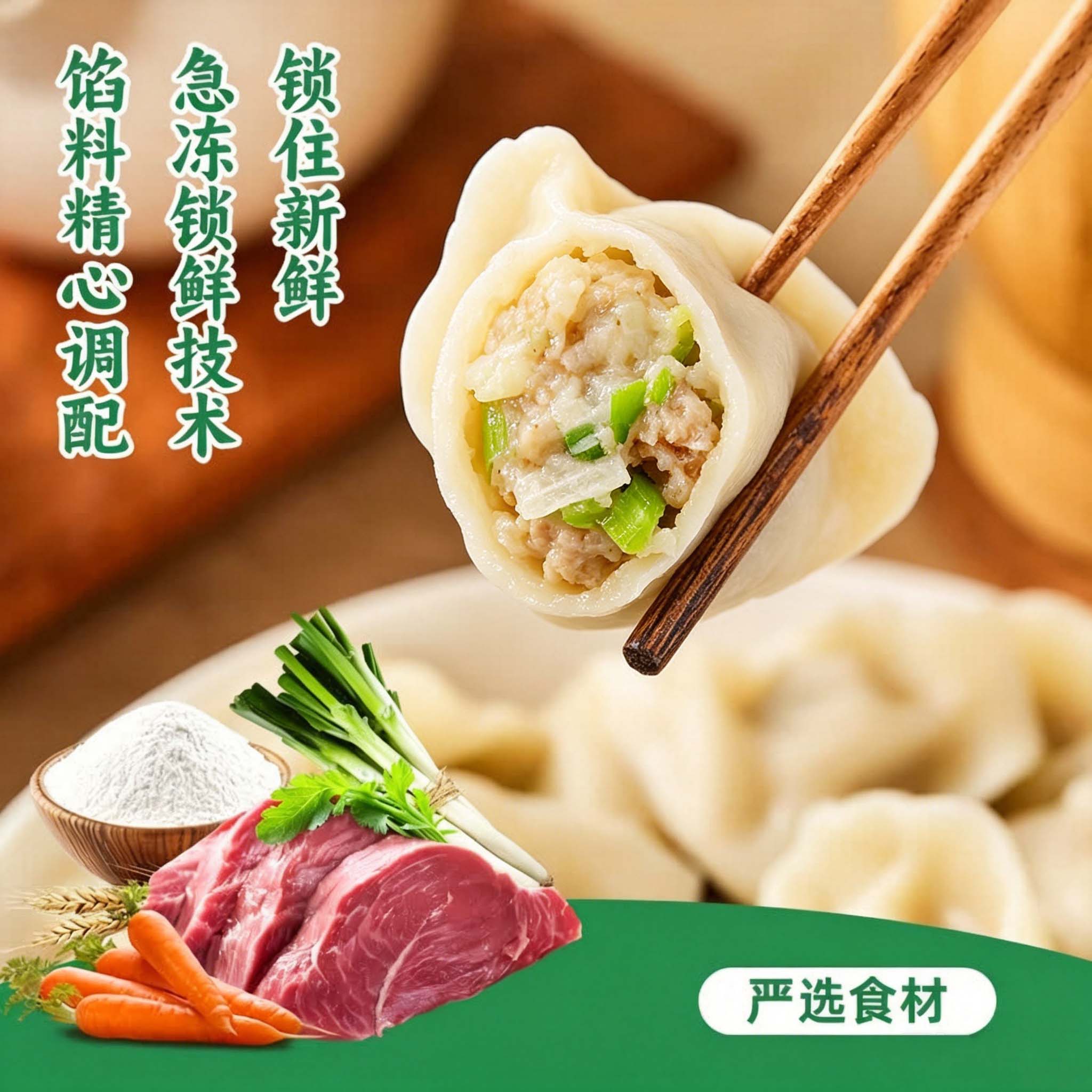 东来顺羊肉大葱水饺435g（24只）清真饺子蒸饺早餐半成品速食速冻食品