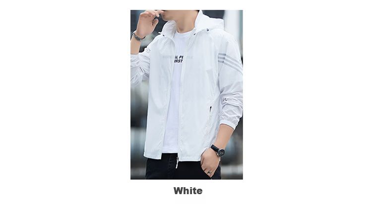ROMON Men's Summer New Thin Breathable Outdoor UV Protection Ice Silk Jacket White 4XL Model 2680 8