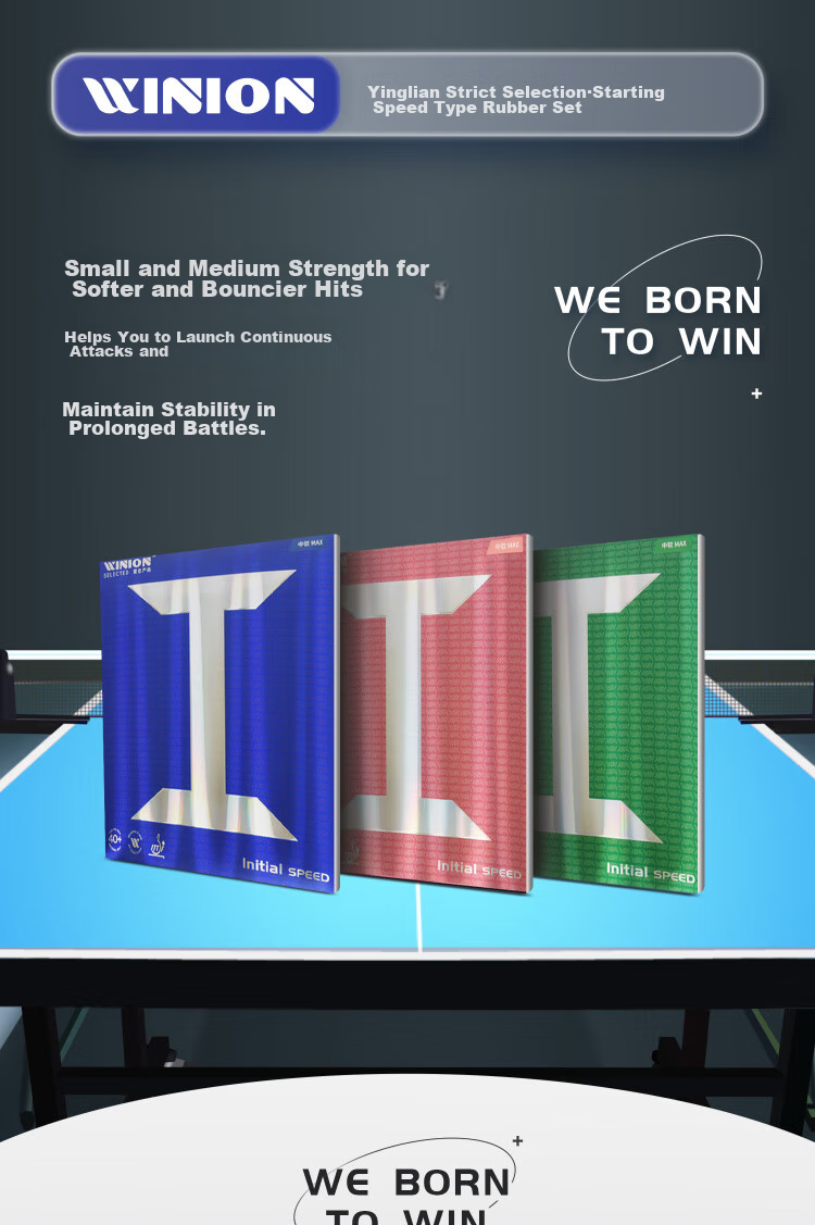 WINION Premium Selection, Starting Point Table Tennis Racket Rubber, Colored Set Rubber, Inner Energy Sharpness, Blue MAX 1