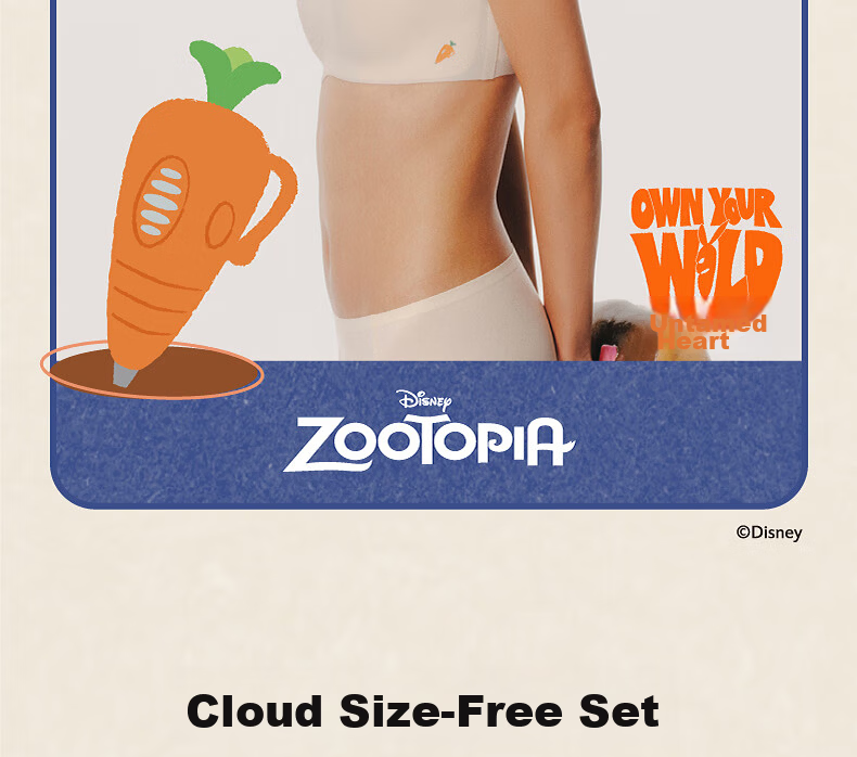 NEIWAI Orange Label Disney Zootopia Collaboration Cloud Wireless Bra Set Fixed Cup Gift 2