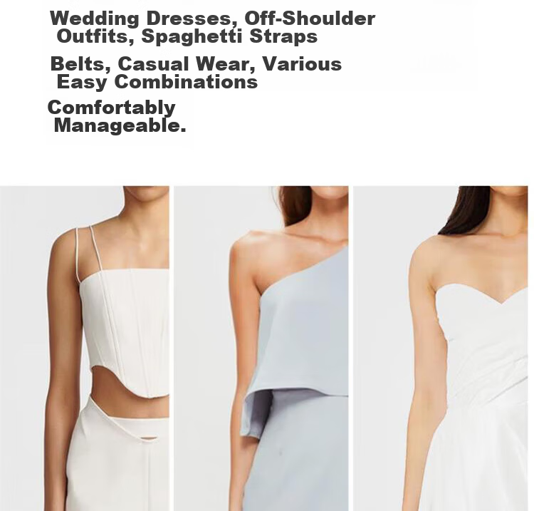 Yiershuang Strapless Adhesive Bra for Women, Invisible Seamless Push-Up Bra for Wedding Dress, Anti-Exposure, No Shoulder Strap, Gathered Cup 12