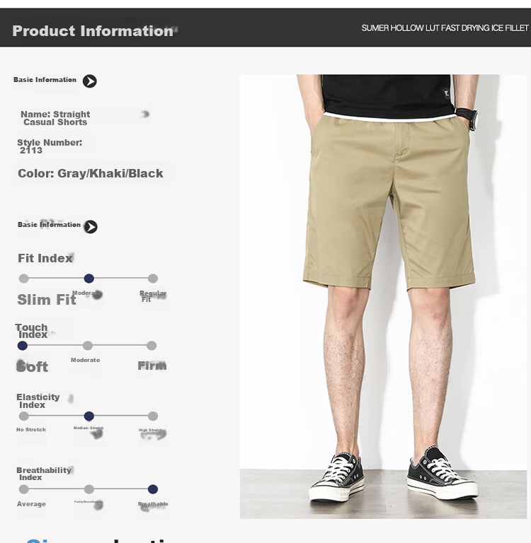 Hodo Men's Summer Casual Fashion Cotton Cargo Comfortable Breathable Versatile Five-Point Sports Shorts 5