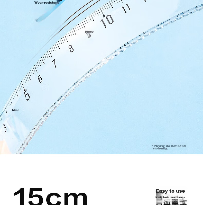 Deli (Deli) 30cm Multi-Color Triangular Ruler with Scale, 6 Scales, Multifunctional Drawing Ruler, College Entrance Exam Blessing Gift 6