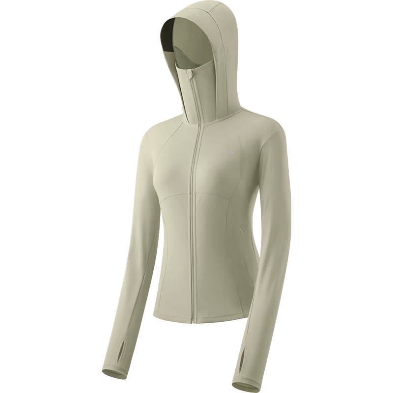 Beneunder Cooling Slim Fit Sports Sun Protection Jacket for Women AL90024 Outdoor UV Protection Breathable Quick-Dry Cold Tea Gray S